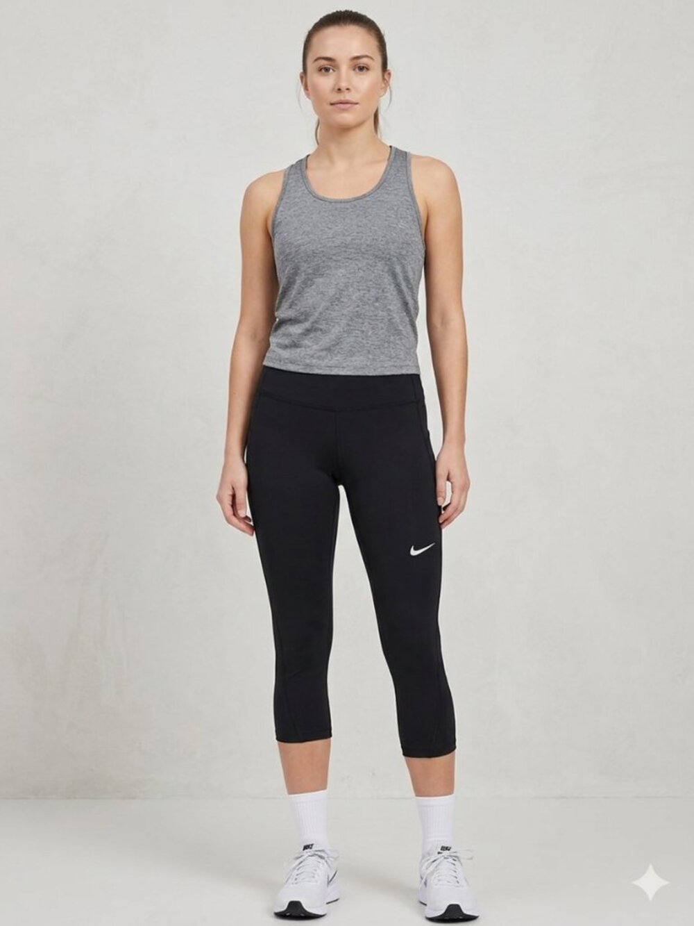 NIKE BRAND Women's Black Dri-Fit Exercise Capris - Size M